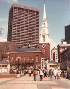 The Famous Park Street Church in Boston. June 1980
