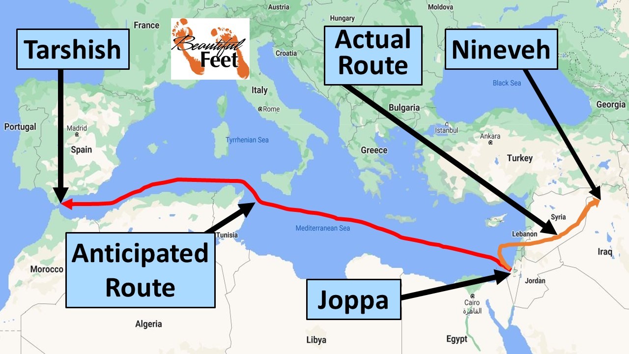 Map Of Jonah S Journey To Nineveh 767 B.c. Revival At Nineveh Under Jonah - Beautiful Feetbeautiful Feet